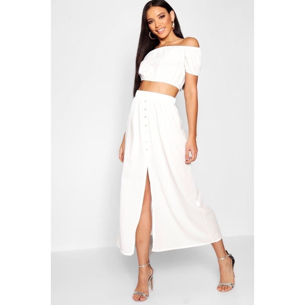 Boohoo Bardot Maxi Two Piece Set